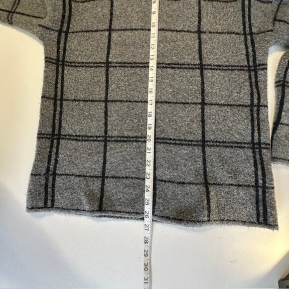 Christian Siriano - Women's Grey & Black Check Wool Blend Sweater Size S - Picture 7 of 7